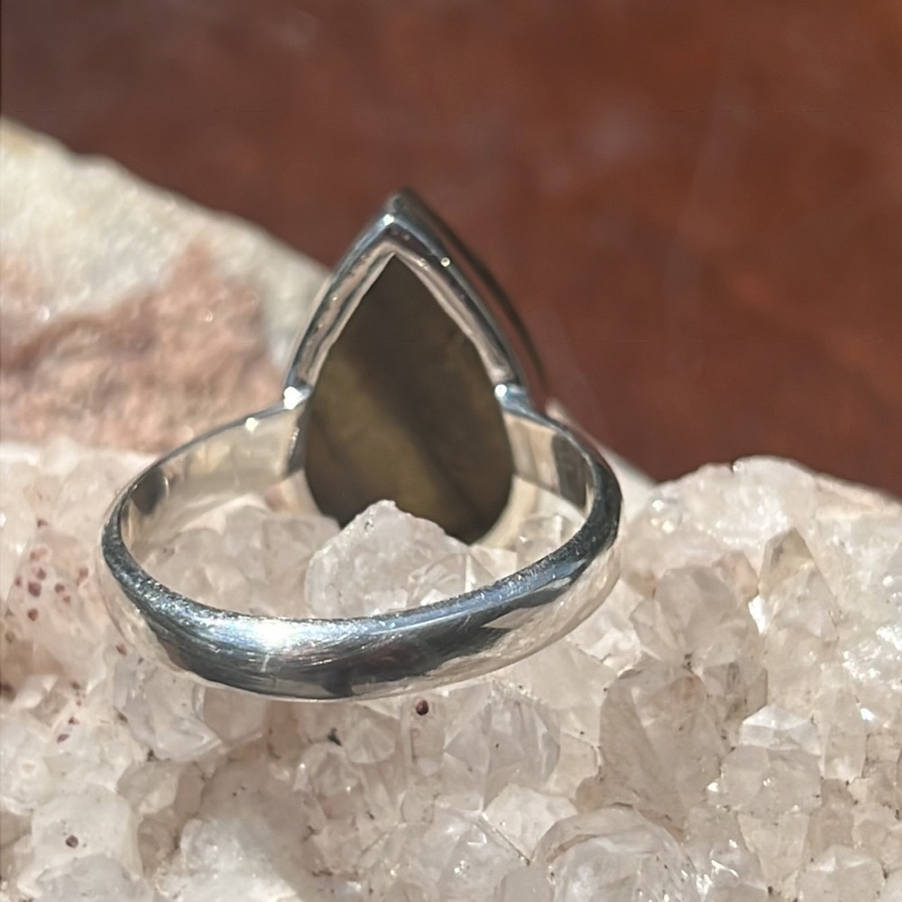 RAW ROUGH LABRADORITE 925 STERLING SILVER RING, SIZE 9.5 - Picture 4 of 8